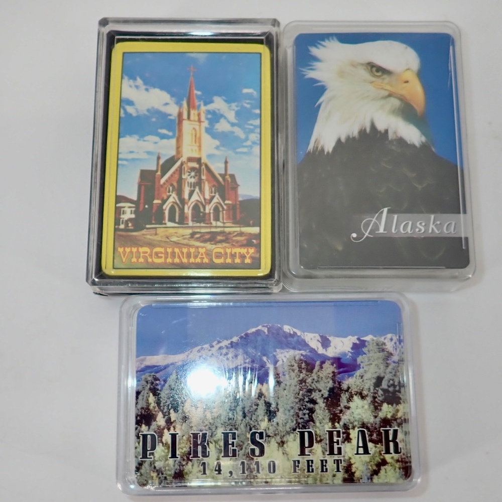 USA Alaska Colorado Virginia Set of 3 New Deck of Playing Cards in Sealed Boxes